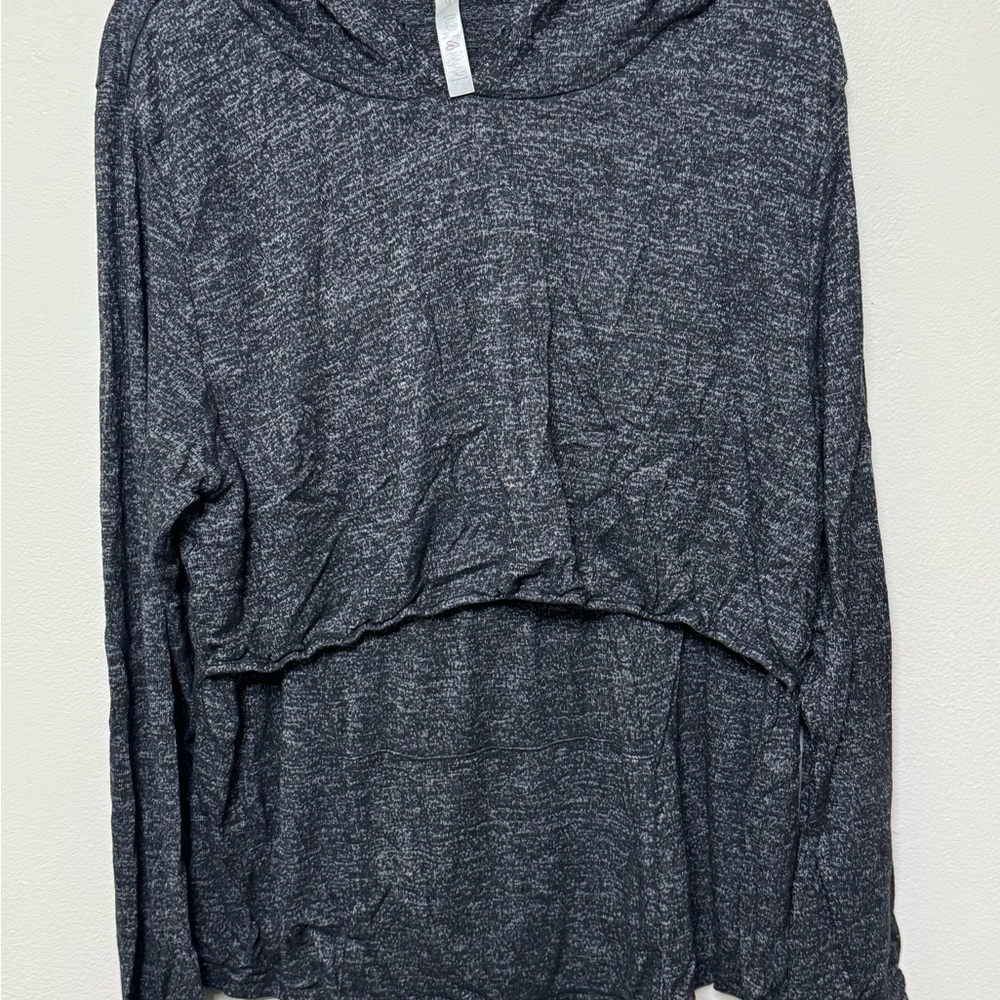 Latched Mama Women's Nursing Hoodie Charcoal Gray Long Sleeve